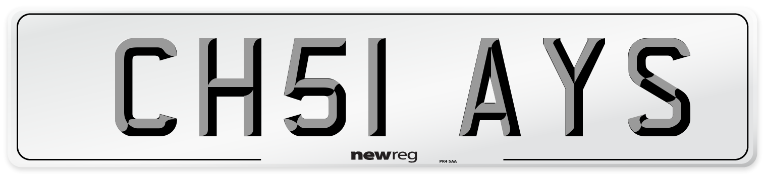 CH51 AYS Number Plate from New Reg